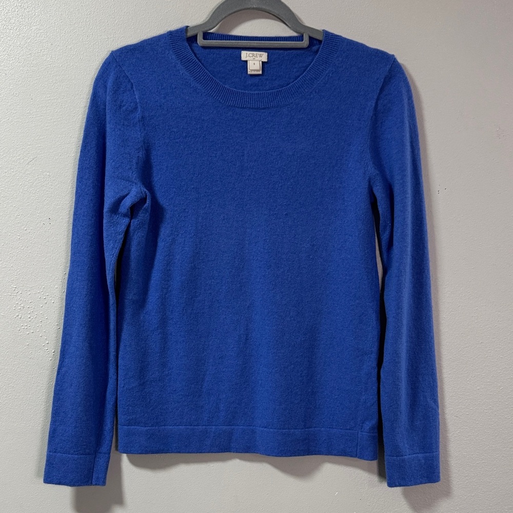 J. Crew Women's Royal Blue Crew Neck Sweater size Small wool & cotton #6122